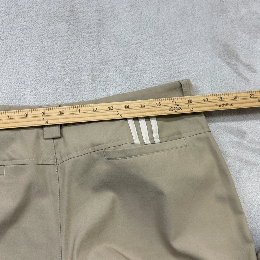 Adidas Golf Pants Mens 36x32 Tan Climalite Flat Front Straight Leg Performance